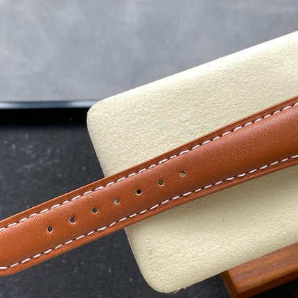 CALATRAVA STEEL CASE BROWN CALFSKIN STRAP
