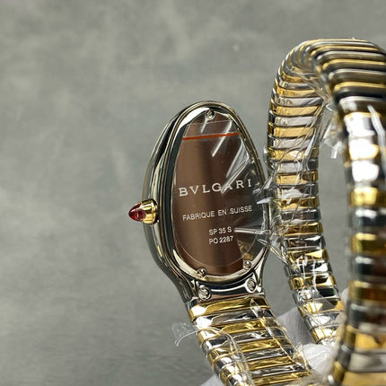 SERPENTI TUBOGAS QUARTZ TWO TONE GOLD STEEL BLUE DIAL