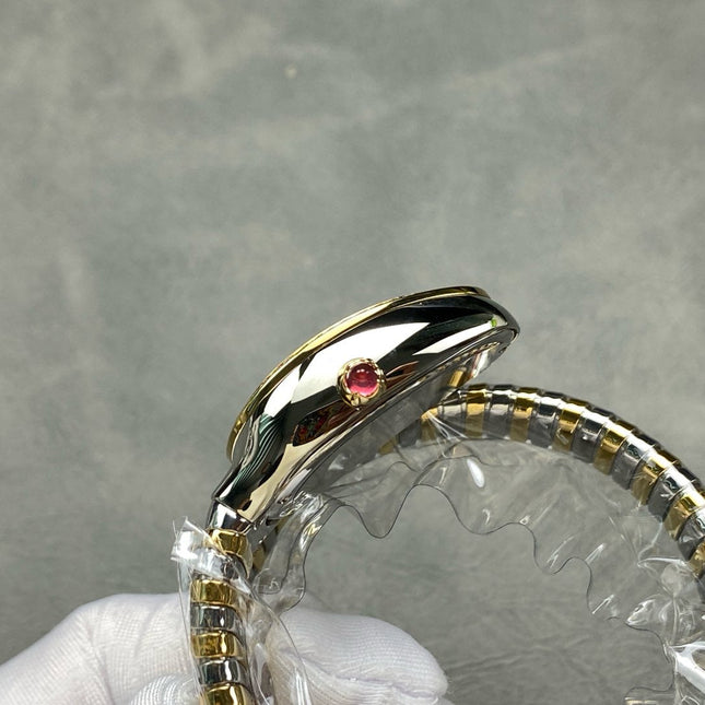 SERPENTI TUBOGAS QUARTZ TWO TONE GOLD STEEL BLUE DIAL