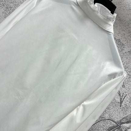 CC 25 Lace Pleated Shirt White Cotton