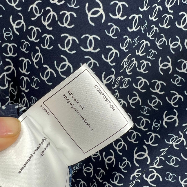 CC 25 Full-printed Logo Two-piece Shirt Dark Blue Polyester Fiber