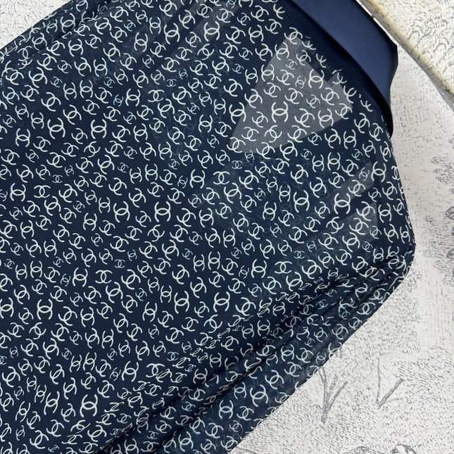 CC 25 Full-printed Logo Two-piece Shirt Dark Blue Polyester Fiber