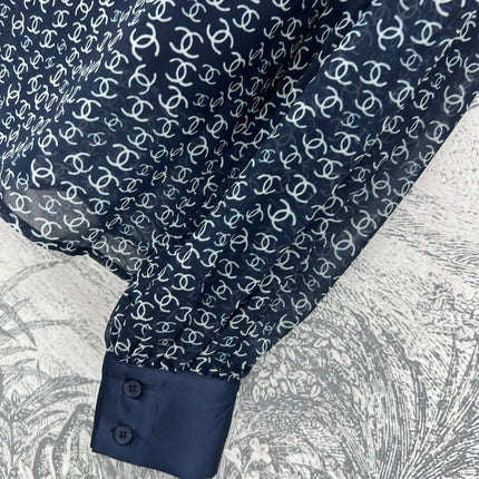 CC 25 Full-printed Logo Two-piece Shirt Dark Blue Polyester Fiber