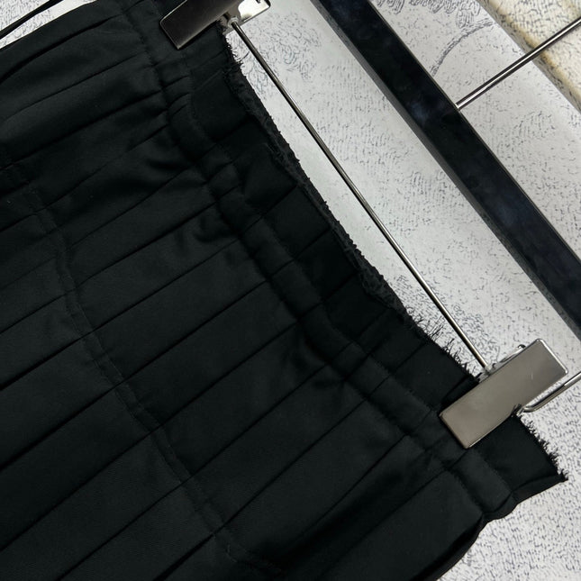 Loewe 25 Pleated Short Skirt Black Polyester Fiber