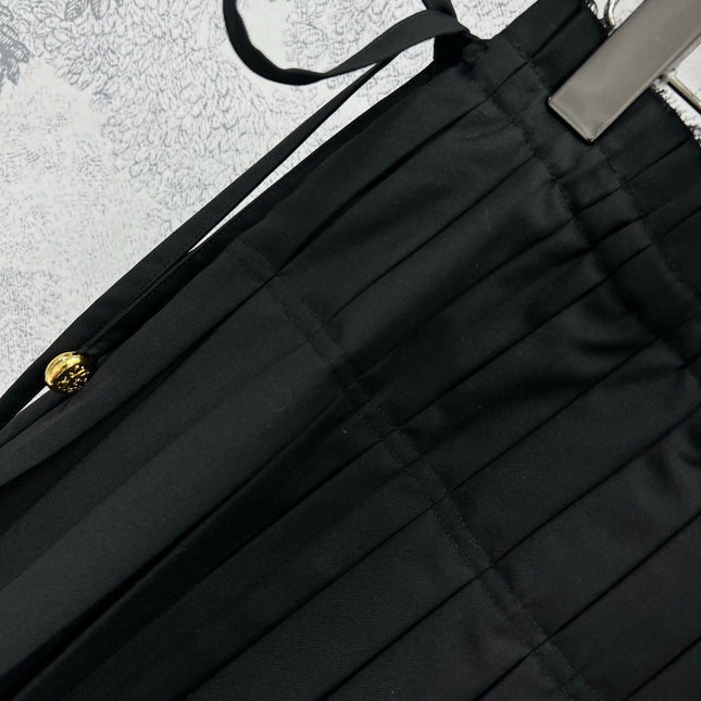 Loewe 25 Pleated Short Skirt Black Polyester Fiber