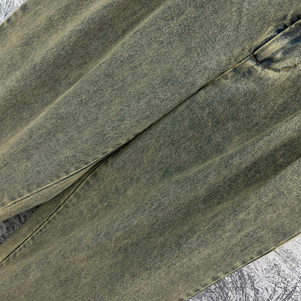 Loewe 25 Wide-leg Jeans Light Green-yellow Cotton