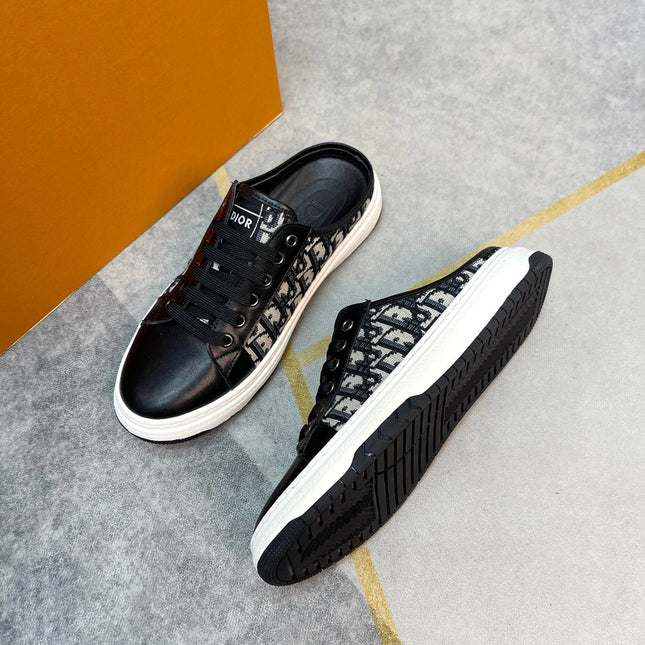 CD RETRO MULE BLACK AND BEIGE CALFSKIN