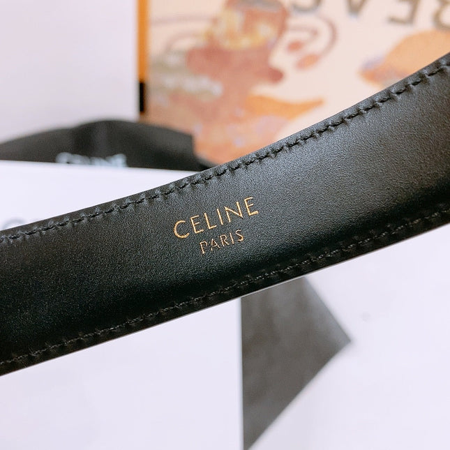 CELINE 25S BELT 25MM WITH ARC DE TRIOMPHE BUCKLE IN GOLD 571497