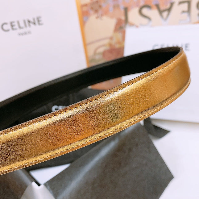 CELINE 25S BELT 25MM WITH ARC DE TRIOMPHE BUCKLE IN GOLD 571497