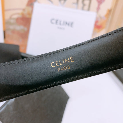 CELINE 25S BELT 25MM WITH ARC DE TRIOMPHE BUCKLE IN SILVER 571498