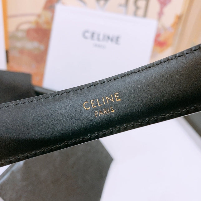 CELINE 25S BELT 25MM WITH ARC DE TRIOMPHE BUCKLE IN SILVER 571498