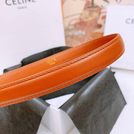 CELINE 25S BELT 18MM WITH ARC DE TRIOMPHE BUCKLE IN DARK CARAMEL 571504