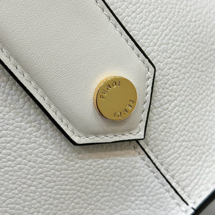 FENDI 27 BAG IN WHITE CALFSKIN WITH GOLD HARDWARE