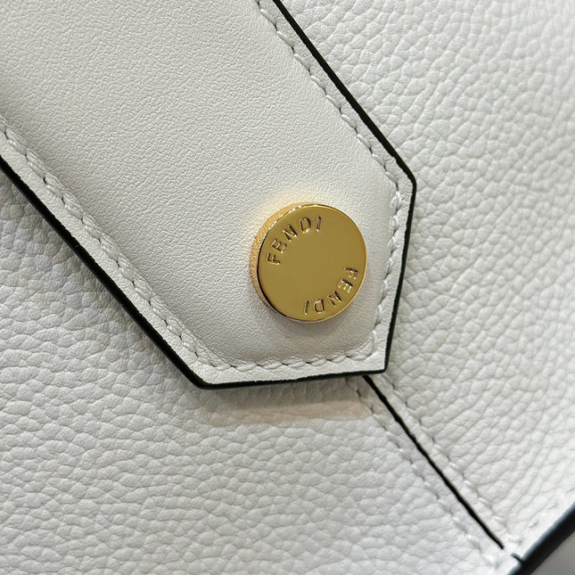 FENDI 27 BAG IN WHITE CALFSKIN WITH GOLD HARDWARE