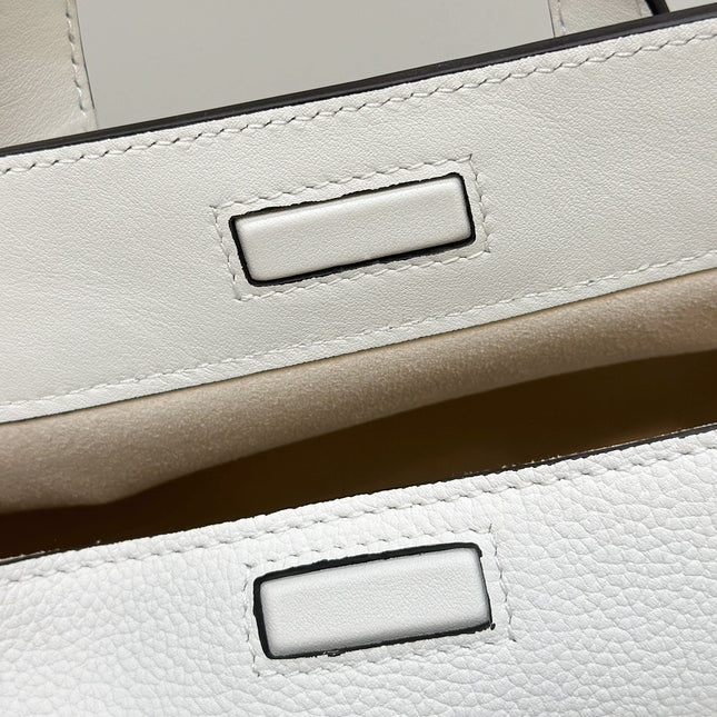 FENDI 27 BAG IN WHITE CALFSKIN WITH GOLD HARDWARE