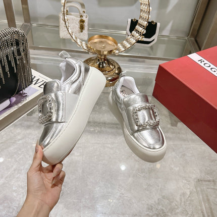 VIV' UP SNEAKERS IN SLIVER PATENT CALFSKIN