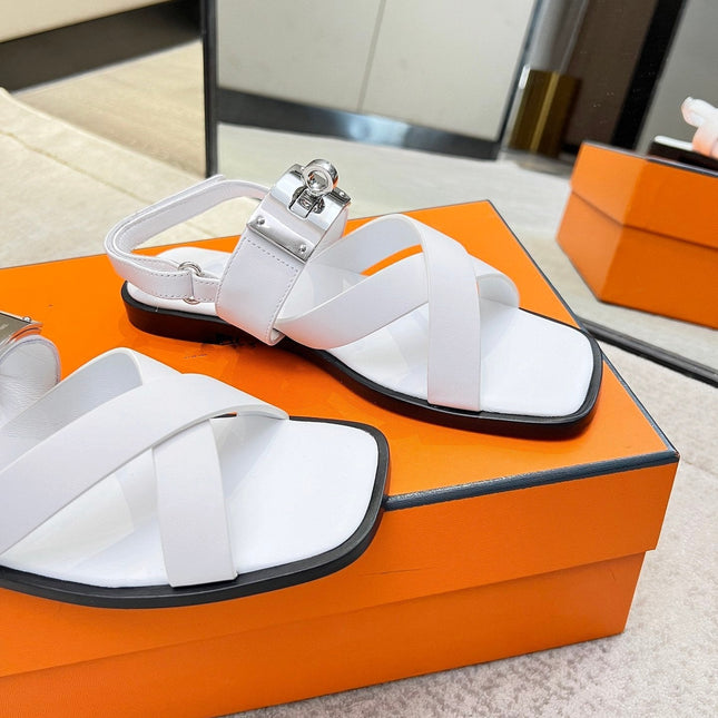 Ines sandal white calfskin