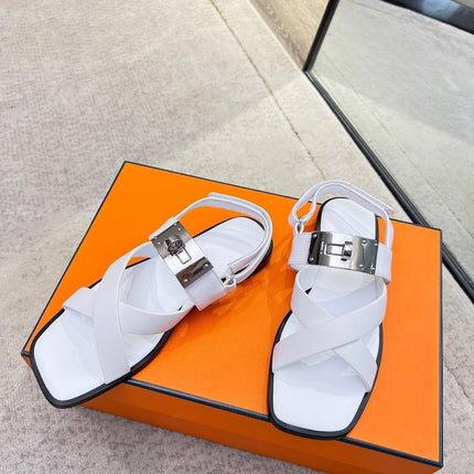 Ines sandal white calfskin