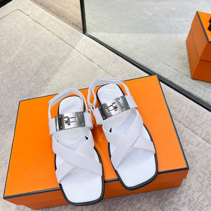 Ines sandal white calfskin