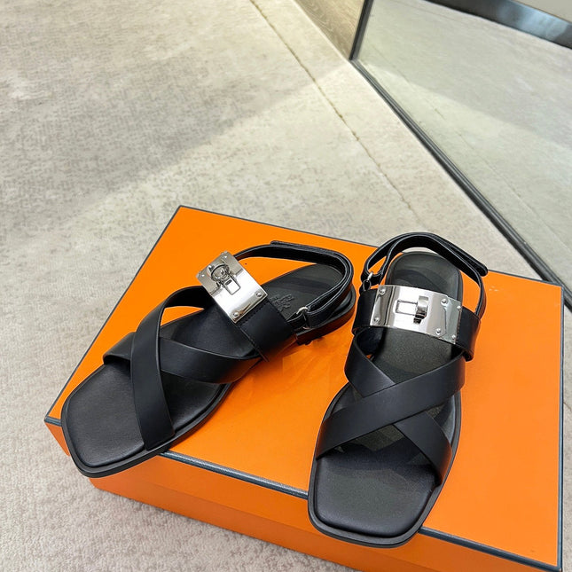 Ines sandal black calfskin