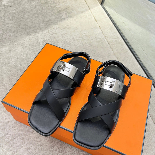 Ines sandal black calfskin