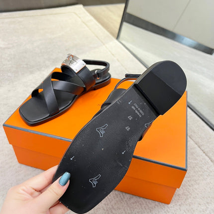 Ines sandal black calfskin