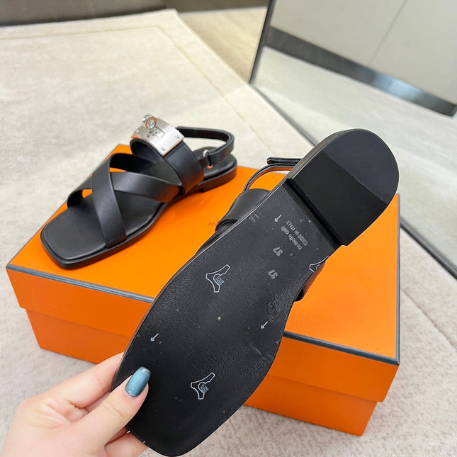Ines sandal black calfskin