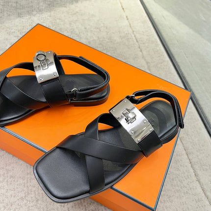 Ines sandal black calfskin