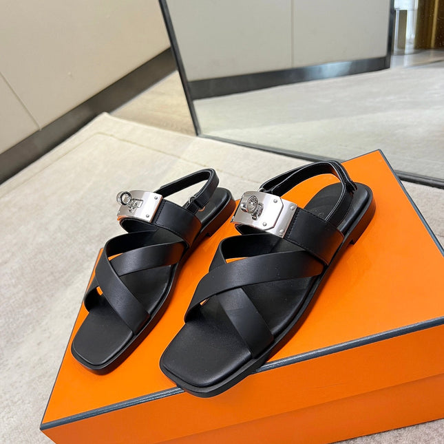 Ines sandal black calfskin