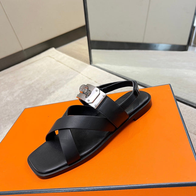 Ines sandal black calfskin