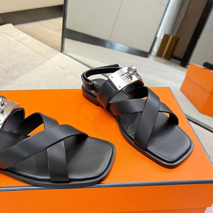 Ines sandal black calfskin