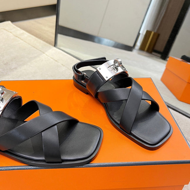 Ines sandal black calfskin