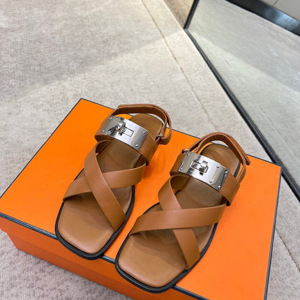 Ines sandal brown calfskin