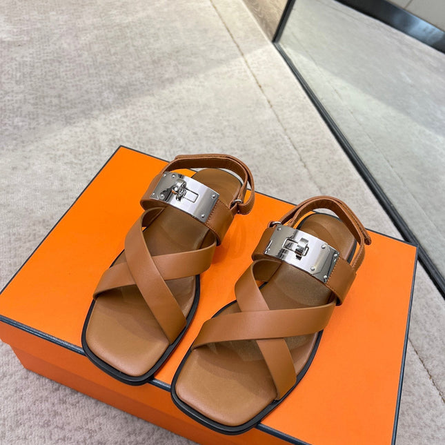 Ines sandal brown calfskin