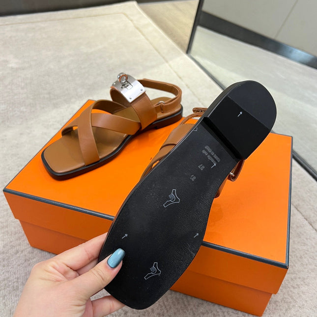 Ines sandal brown calfskin