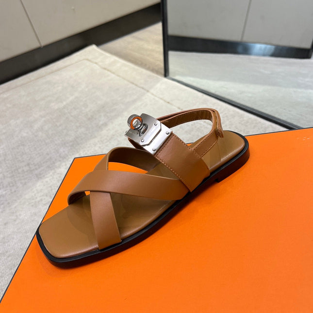 Ines sandal brown calfskin