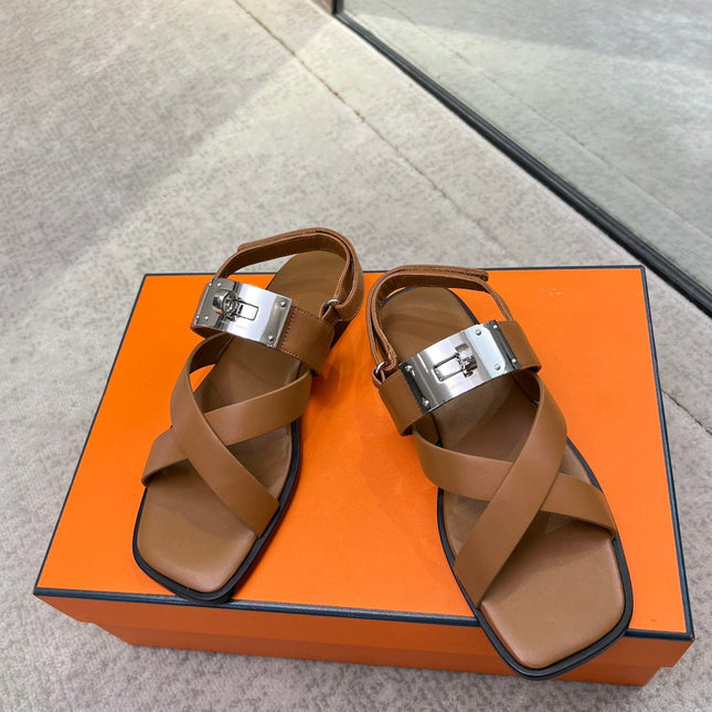 Ines sandal brown calfskin