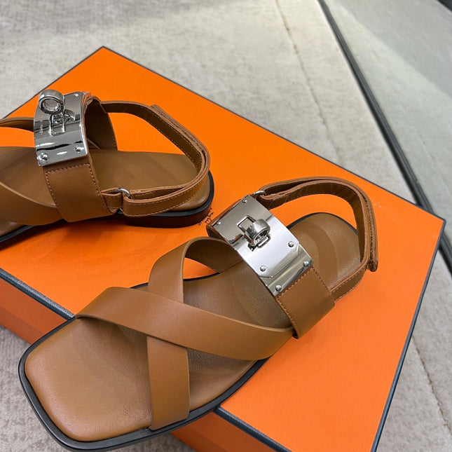 Ines sandal brown calfskin