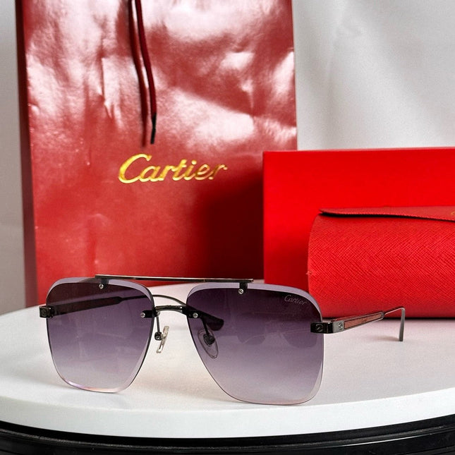 SANTOS SQUARE FRAME SUNGLASSES 524492 IN METAL AND WOODEN