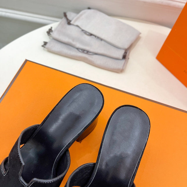 HELIA 60 SANDAL BLACK SUEDE