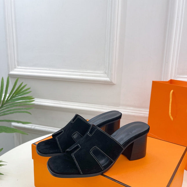 HELIA 60 SANDAL BLACK SUEDE