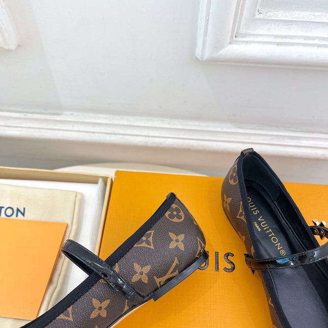 LV WOMEN ROMY FLAT BALLERINA IN CHOCOLATE BROWN MONOGRAM CALFSKIN