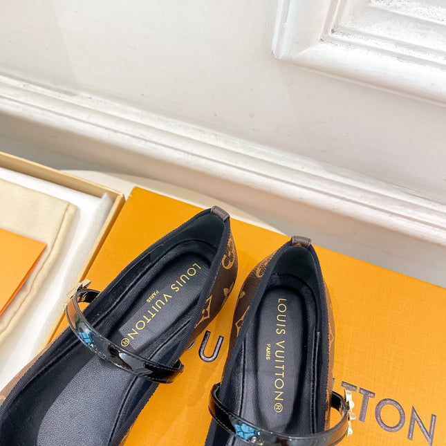 LV WOMEN ROMY FLAT BALLERINA IN CHOCOLATE BROWN MONOGRAM CALFSKIN