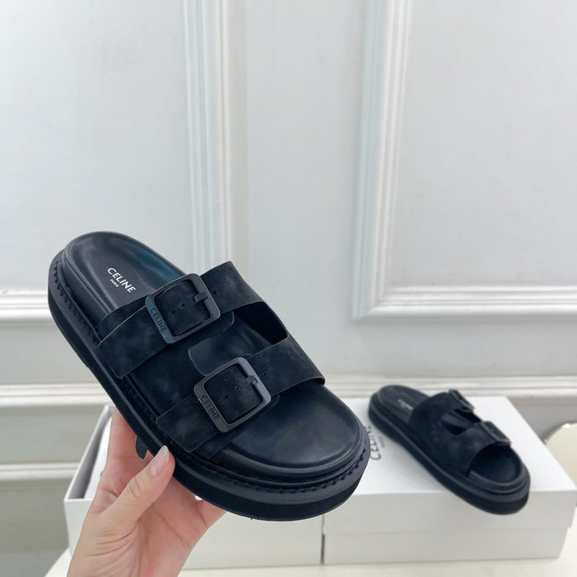 DAD SANDAL MULE IN BLACK SUEDE