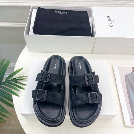DAD SANDAL MULE IN BLACK SUEDE