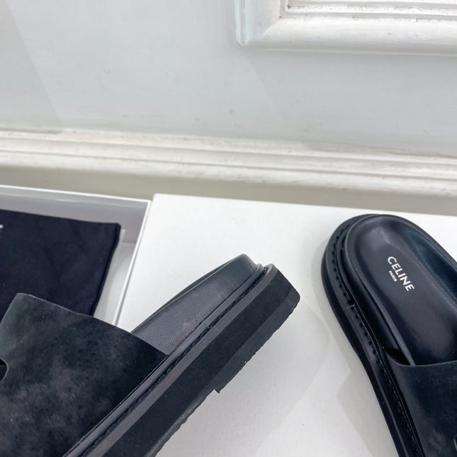 DAD SANDAL MULE IN BLACK SUEDE
