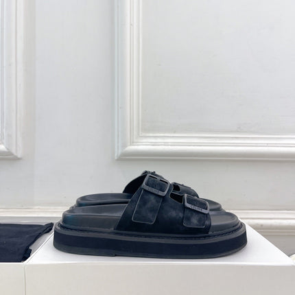 DAD SANDAL MULE IN BLACK SUEDE