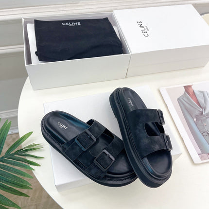 DAD SANDAL MULE IN BLACK SUEDE