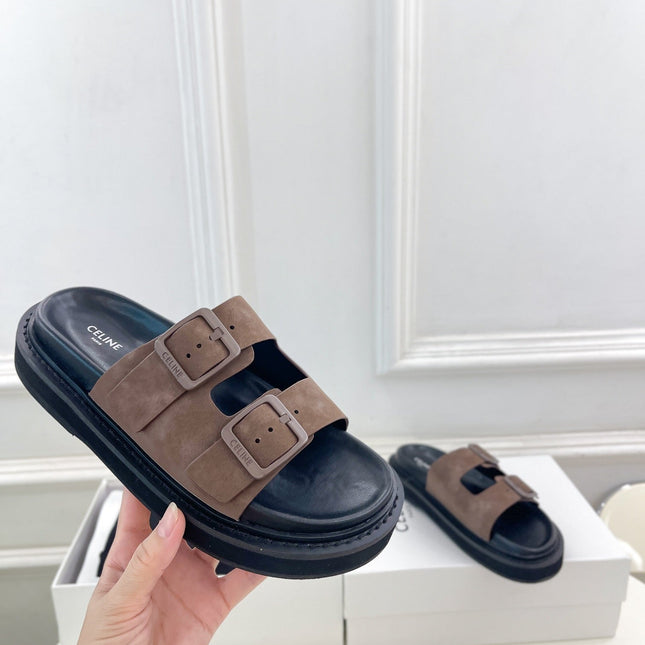 DAD SANDAL MULE IN MEIDUM BROWN SUEDE