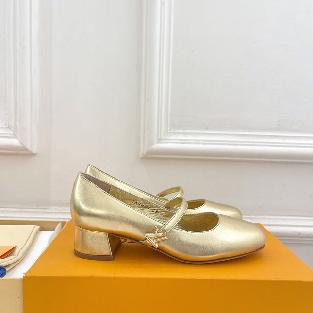 LV WOMEN ROMY HIGH BALLERINA IN GOLDEN METALLIC LAMBSKIN